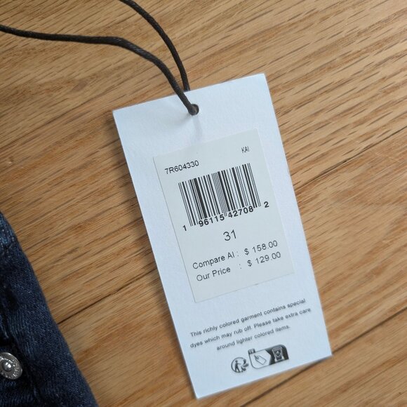 NEW 7 For All Mankind Rolled Hem Denim Shorts Women's 31 Kaia Jean mid rise blue - Picture 5 of 13